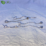 925 Silver Tassel Earrings CZ Stud Jewelry