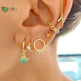 925 Silver 18K Stud Earrings Women Party Jewelry