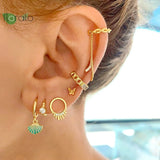 925 Silver 18K Stud Earrings Women Party Jewelry
