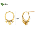 925 Silver 18K Stud Earrings Women Party Jewelry
