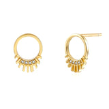 925 Silver 18K Stud Earrings Women Party Jewelry