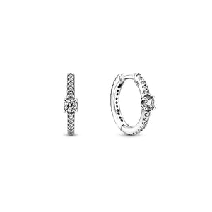 925 Silver Asymmetric Earrings Sparkling Women's Jewelry