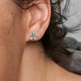 925 Silver Asymmetric Earrings Sparkling Women's Jewelry
