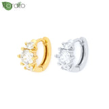 925 Silver CZ Hoop Earrings Wedding Puncture Jewelry