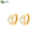 925 Silver CZ Hoop Earrings Wedding Puncture Jewelry