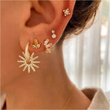 925 Silver Zircon Drop Earrings Heart Water Drop Geometry