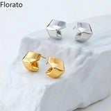 925 Sterling Silver Geometric Stud Earrings Minimalist Jewelry