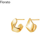 925 Sterling Silver Geometric Stud Earrings Minimalist Jewelry