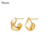 925 Sterling Silver Geometric Stud Earrings Minimalist Jewelry