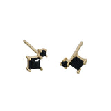 925 Silver Geometric Square Zircon Stud Earring for Women Men