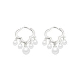 Cloud Pearl Pendant Hoop Earrings for Women