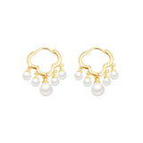 Cloud Pearl Pendant Hoop Earrings for Women