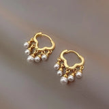 Cloud Pearl Pendant Hoop Earrings for Women