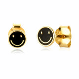 Smiling Face Hoop Earrings Colorful Enamel Round INS Jewelry