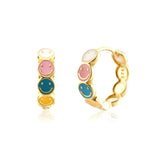Smiling Face Hoop Earrings Colorful Enamel Round INS Jewelry