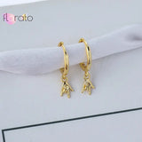 925 Silver Hip Hop Rock Gesture Hoop Earrings