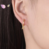 925 Silver Hip Hop Rock Gesture Hoop Earrings