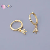 925 Silver Hip Hop Rock Gesture Hoop Earrings