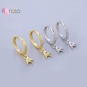 925 Silver Hip Hop Rock Gesture Hoop Earrings