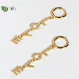 Sterling Silver LOVE Letter Hoop Earrings for Women
