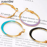 925 Silver Colorful Enamel Small Hoop Earrings for Women