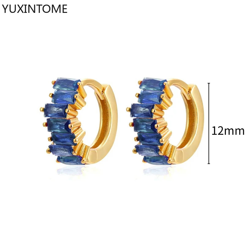 925 Silver Zircon Hoop Earrings Water Drop/Heart/Flower Pendant