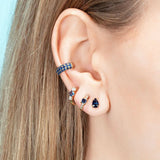 925 Silver Zircon Hoop Earrings Water Drop/Heart/Flower Pendant