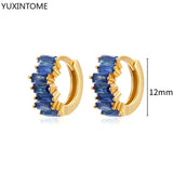 925 Silver Zircon Hoop Earrings Water Drop/Heart/Flower Pendant
