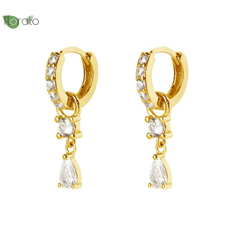 925 Silver Crystal Tassel Hoop Earrings Colorful Wedding Jewelry