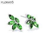 925 Silver Green Earrings Small Hoop Puncture Jewelry