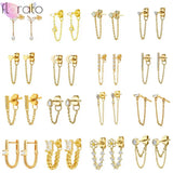 925 Silver Needle Dangling Crystal Stud Earrings for Women
