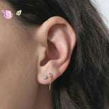 925 Silver Needle Dangling Crystal Stud Earrings for Women