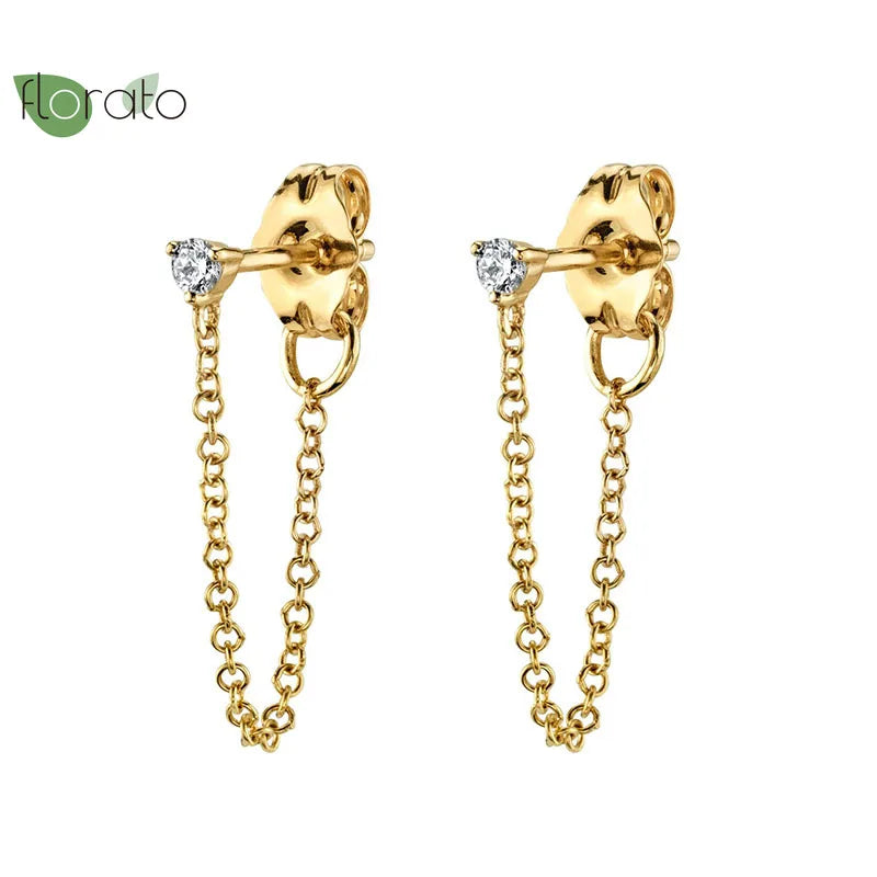 925 Silver Chain Tassel Earrings for Women Wedding