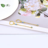 925 Silver Tassel Hoop Earrings with Turquoise Pendant