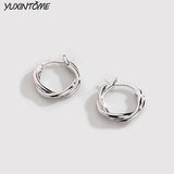 925 Silver Needle 16mm Hoop Earrings High 24K Party Jewelry