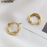 925 Silver Needle 16mm Hoop Earrings High 24K Party Jewelry
