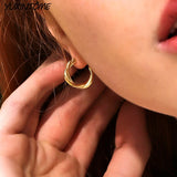 925 Silver Needle 16mm Hoop Earrings High 24K Party Jewelry