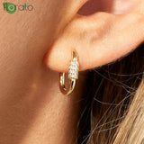 925 Silver Needle 18K Earrings 11mm Hoop for Women