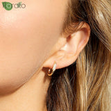 925 Silver Needle 18K Earrings 11mm Hoop for Women