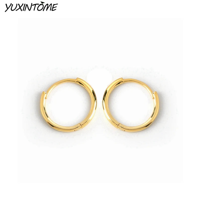 925 Silver Minimalist Hoop Earrings Set for Women