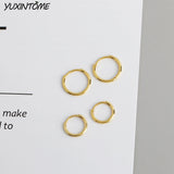 925 Silver Minimalist Hoop Earrings Set for Women