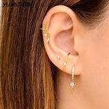 925 Silver Geometric 24K Earrings Ear Studs Minimalist Design