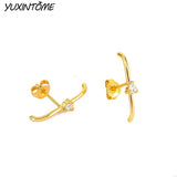 925 Silver Geometric 24K Earrings Ear Studs Minimalist Design