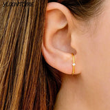 925 Silver Geometric 24K Earrings Ear Studs Minimalist Design
