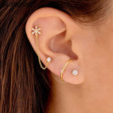 925 Silver Geometric 24K Earrings Ear Studs Minimalist Design