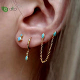 925 Silver Needle Geometric Stud Earrings Jewelry
