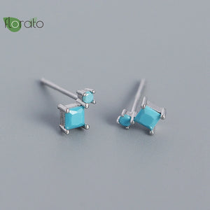 925 Silver Needle Geometric Stud Earrings Jewelry