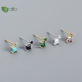 925 Silver Needle Geometric Stud Earrings Jewelry