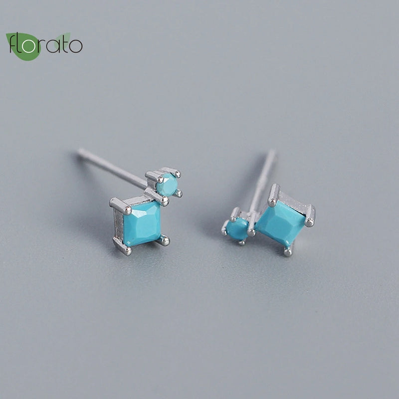 925 Silver Needle Geometric Stud Earrings Jewelry