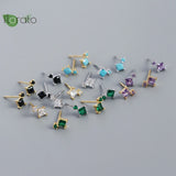 925 Silver Needle Geometric Stud Earrings Jewelry
